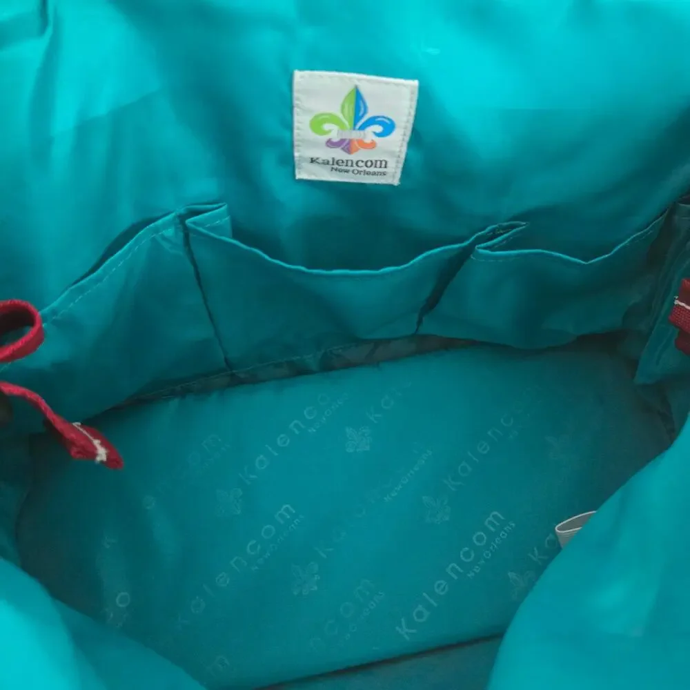 Kalencom NWT Red Primavera Floral Buckle Diaper Bag, Bottle Holder and Pouch